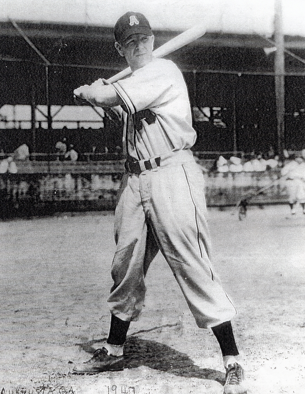 1947 Walter Schuerbaum  in Augusta Georgia Posing at Bat