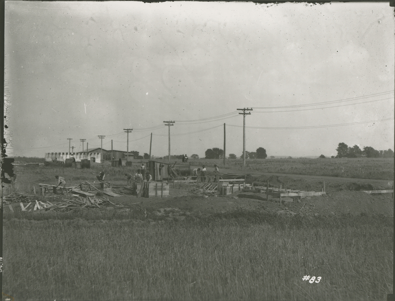 Agitator pumphouse during the 1917-1918 Construction of the Wood River Refinery
