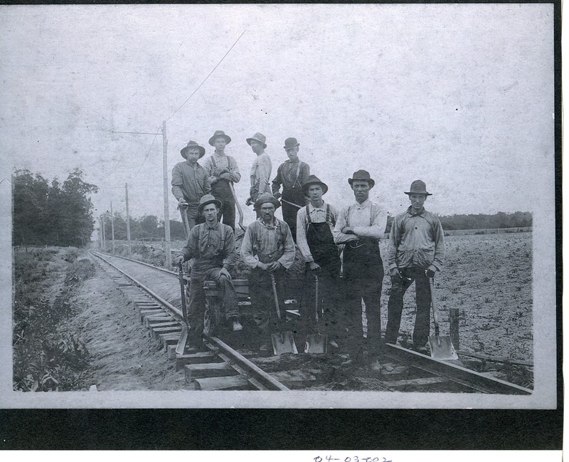 Railroad Hand Car Workers Who Repair The Tracks