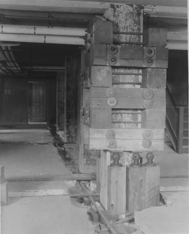 1926  Installed Column Crib T Bars at the Madison County Tuberculosis Sanitarium in Edwardsville after Mine Subsidence