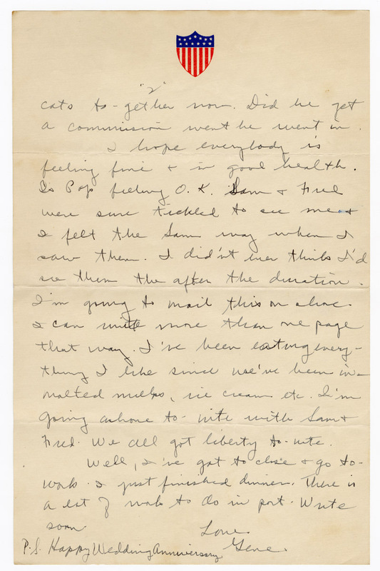 December 1942 Letter from Thomas Eugene Davis to "Mom and Pop"