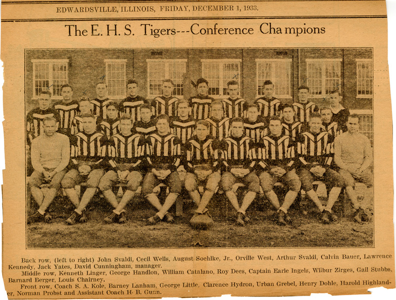 1933 Edwardsville High School Men's Football Conference Champions