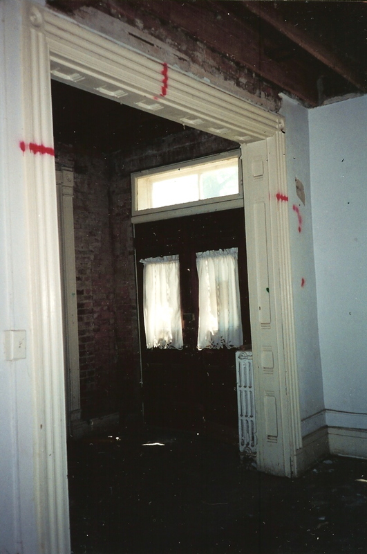 Double Doors inside the Stephenson House during resoration in the early 2000s