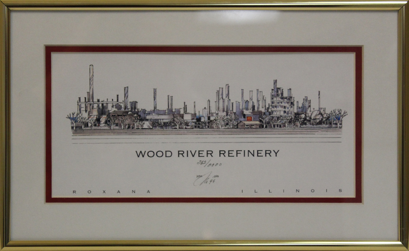 1999 Original Print of the Wood River Refinery, Given to JoAnn Laird Upon Her Retirement