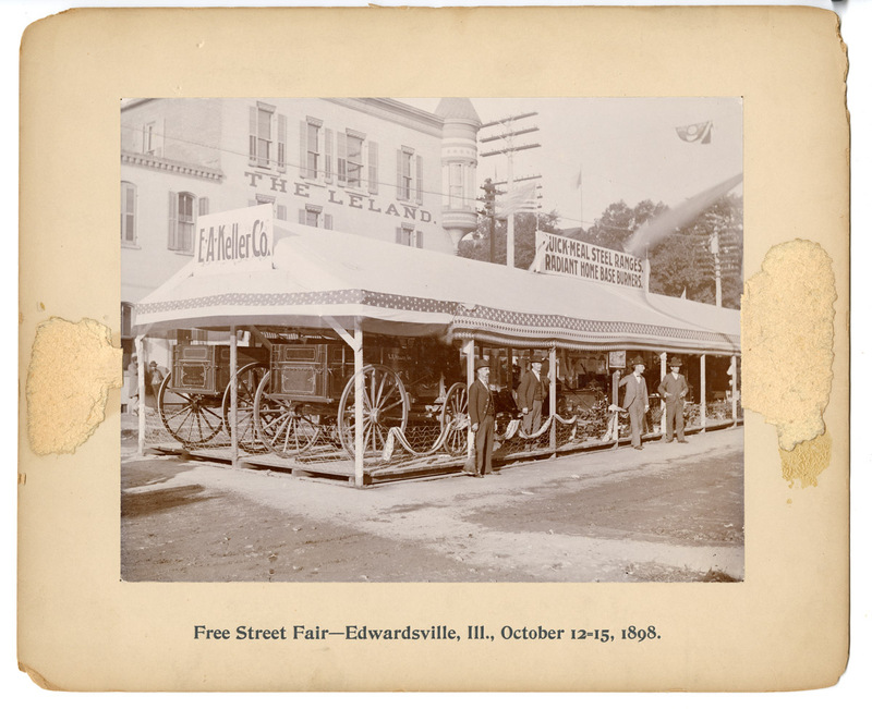 1898 Photograph of E. A. Keller Co. Tent at Free Street Fair in Edwardsville, Illinois