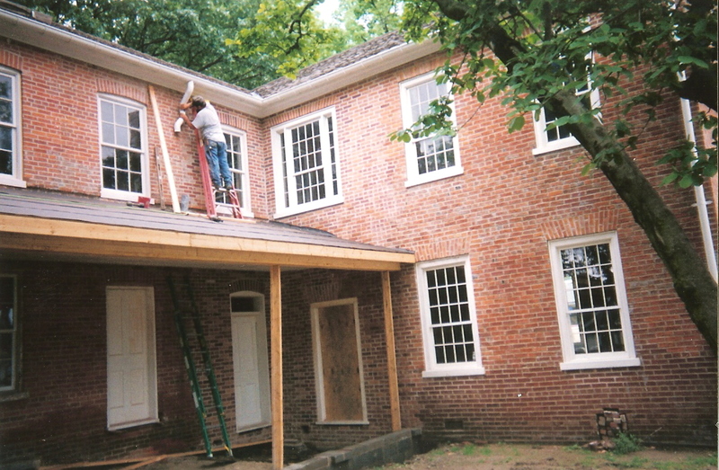 Restoration of the back porch of the Stephenson House in 2003