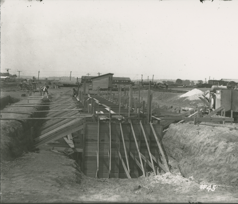 Boiler House Foundations  during the 1917-1918 Construction of the Wood River Refinery