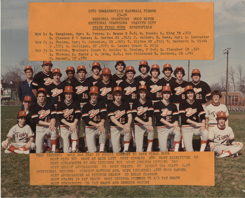 1982 Edwardsville High School Tigers Baseball Team