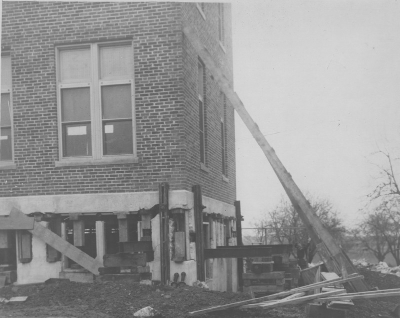 1926  Braces Added to the North Side of the Madison County Tuberculosis Sanitarium in Edwardsville after Mine Subsidence