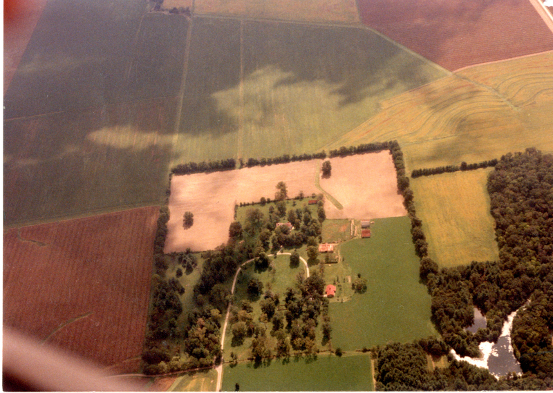 Aerial photograph of the Mudge property in Grantfork