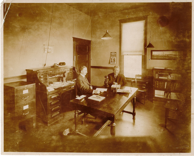 Director of the St. Louis Smelting and Refining Co. William E. Newnam and an Associate, Dexter B. Followill, in his Office in 1916