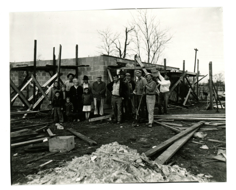 1949 Photograph Standard Employees Help Bunker Hill Family Rebuild