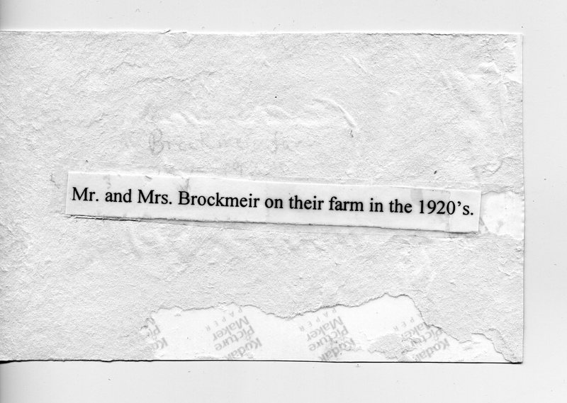 Mr. and Mrs. Brockmeir on their farm 