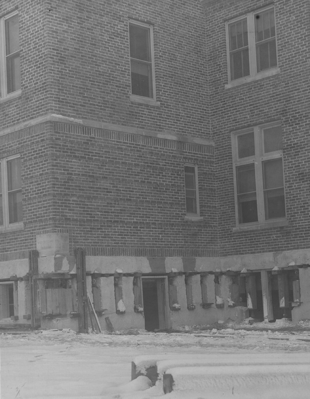1926  Leveling at the Madison County Tuberculosis Sanitarium in Edwardsville after Mine Subsidence