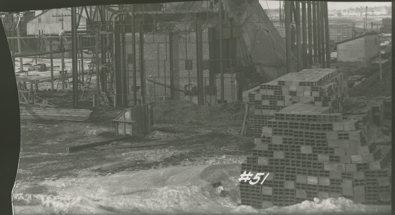 Boiler House Frame and Building Materials  during the 1917-1918 Construction of the Wood River Refinery