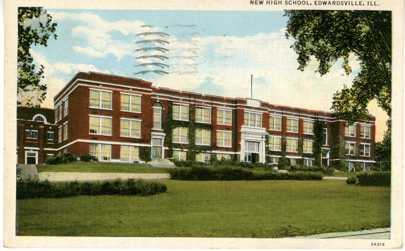 1936 Postcard of the Second Edwardsville High School Building
