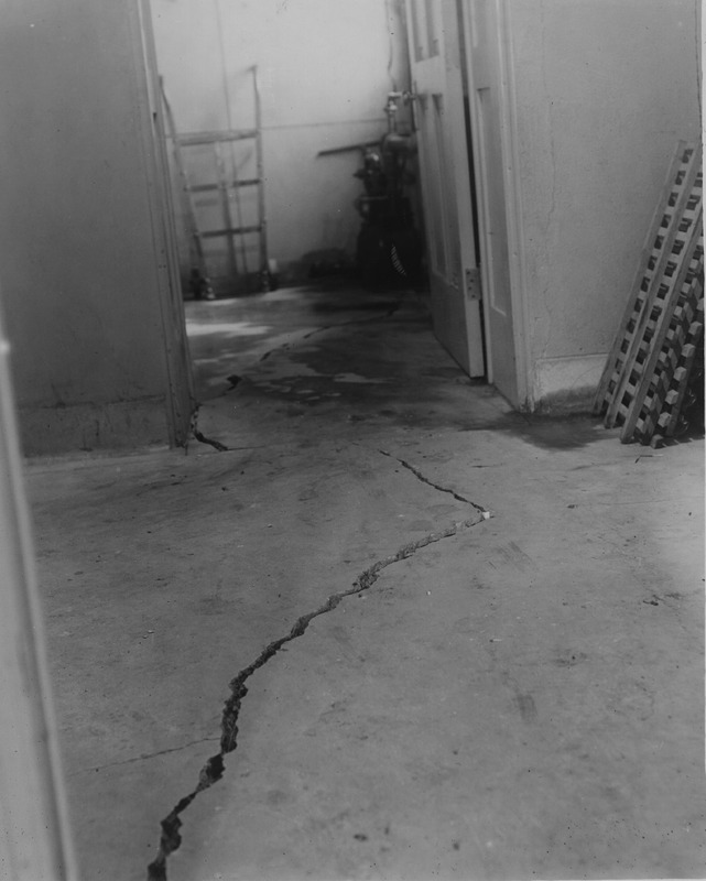 1926  Basement Floor Crack at the Madison County Tuberculosis Sanitarium in Edwardsville after Mine Subsidence