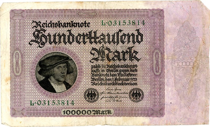 100,000 Reichsbank Mark from German Depression