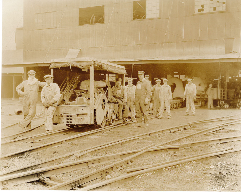 Group of St. Louis Smelting and Refining Co. Workers With a Railcar circa 1910s