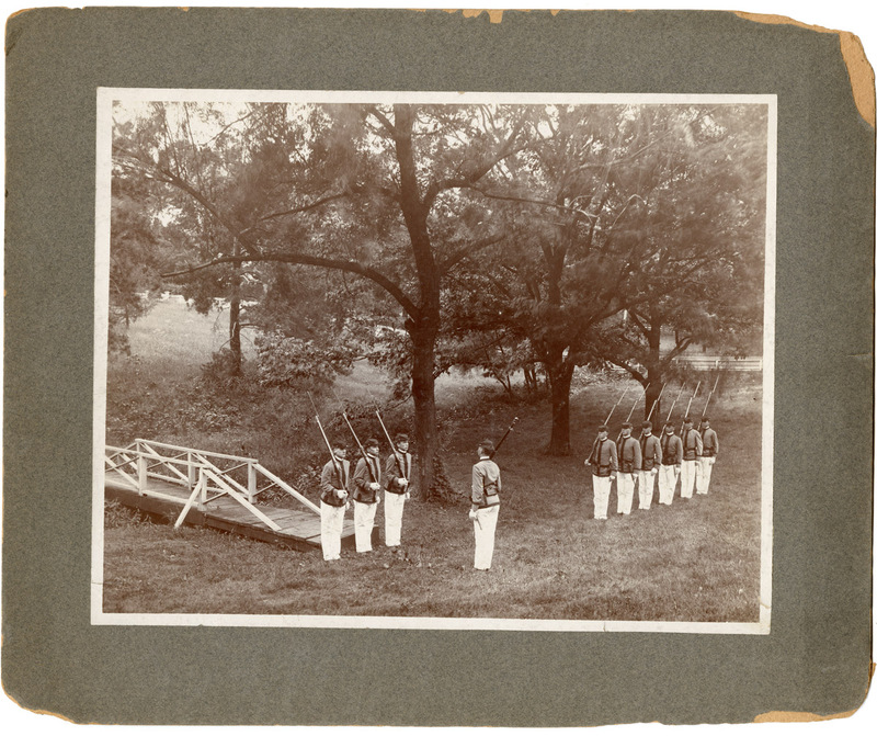 Photograph of Alton-Western Military Academy Cadets Standing at Attention in a Field