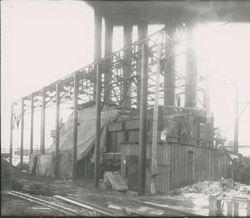 Boiler House Framework Stacks and Settings  during the 1917-1918 Construction of the Wood River Refinery