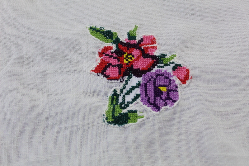 1975 Table Cloth with Rose Patches