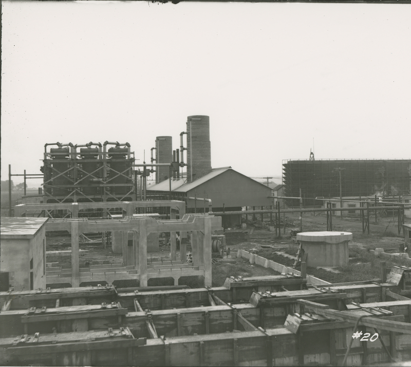 Trumbles 1 and 2 from 3 and 4 Receiving House   during the 1917-1918 Construction of the Wood River Refinery
