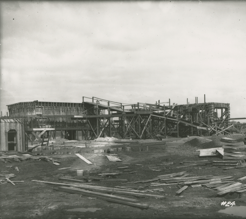 Trumble 3 and 4 Receiving House and Supports in Form   during the 1917-1918 Construction of the Wood River Refinery