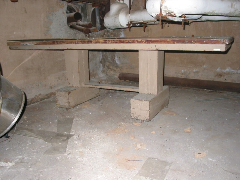 Bench in the Basement of the Madison County Nursing Home in 2002 After Mine Subsidence