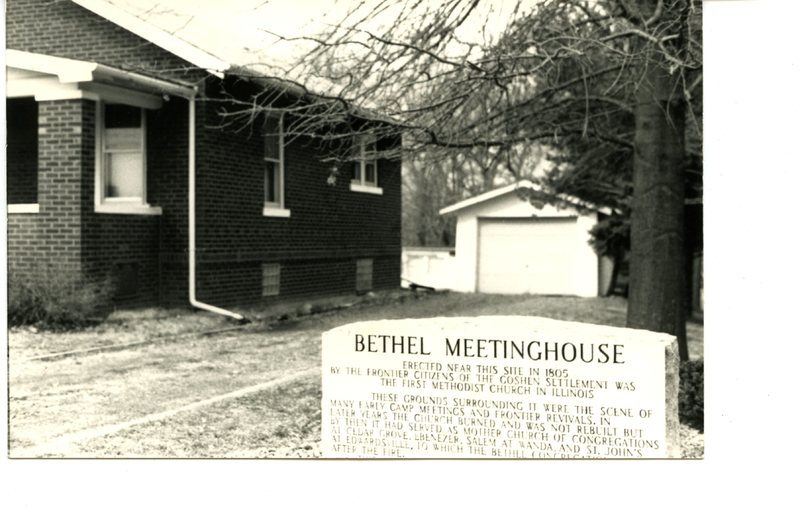 Bethel Meeting House Memorial Next to Brick Home