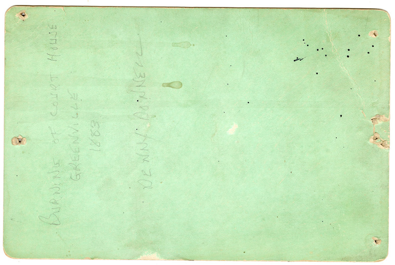 1883 Photograph of Greenville, IL Court House Burning 