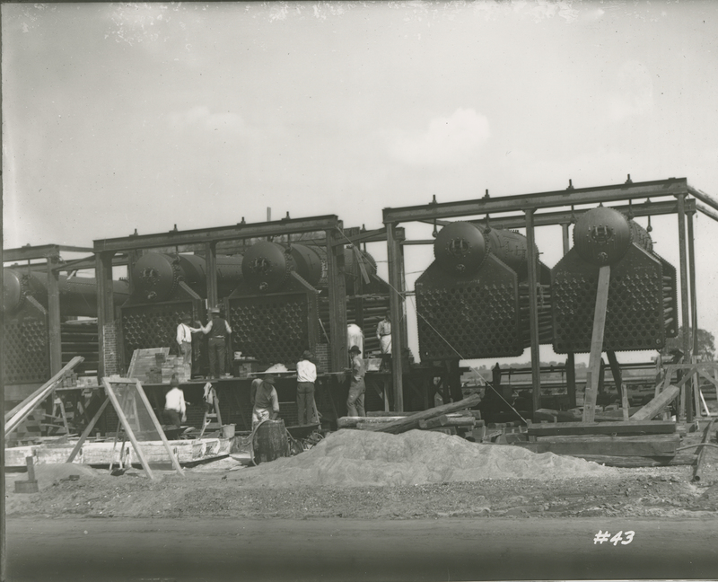 Boiler House, Boilers in Place  during the 1917-1918 Construction of the Wood River Refinery