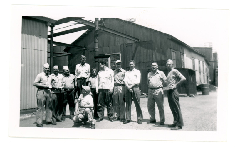 1952 Group Photograph in Refinery Yard During Standard Oil Strike 