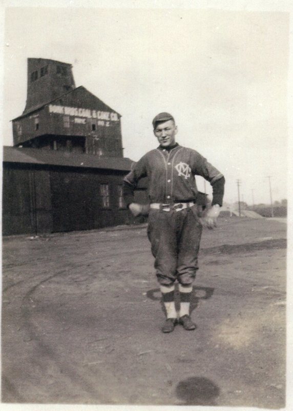 High School Senior Louis Neptune in Coal Miner Baseball Uniform