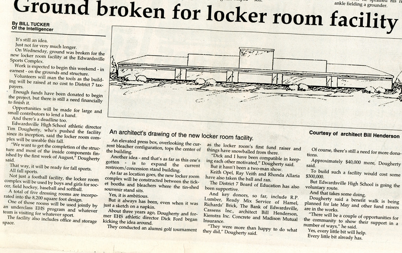 1995 Edwardsville Intelligencer Article: "Ground Broken for Locker Room Facility"