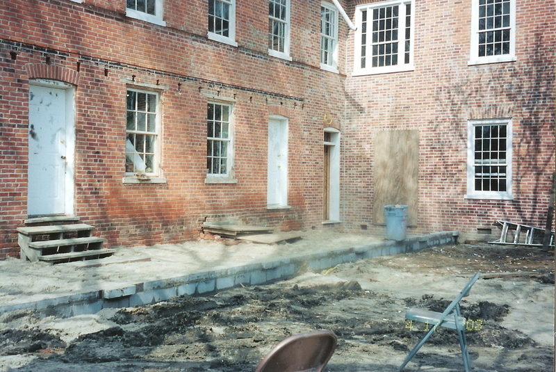 Restoration of the back porch of the Stephenson House in 2003
