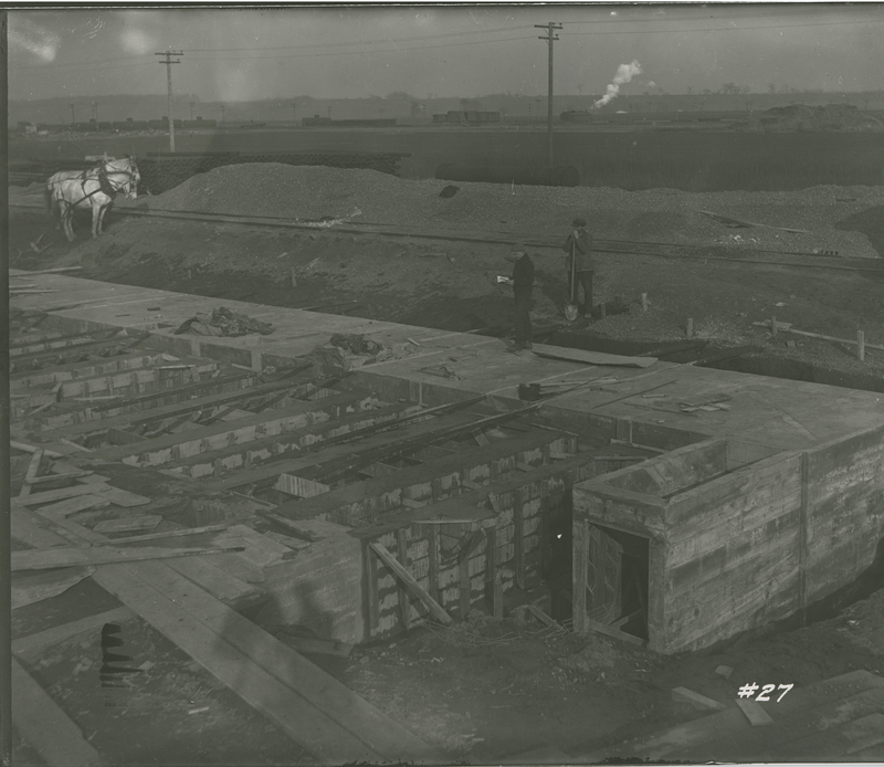 Re-run Bench Foundations  during the 1917-1918 Construction of the Wood River Refinery