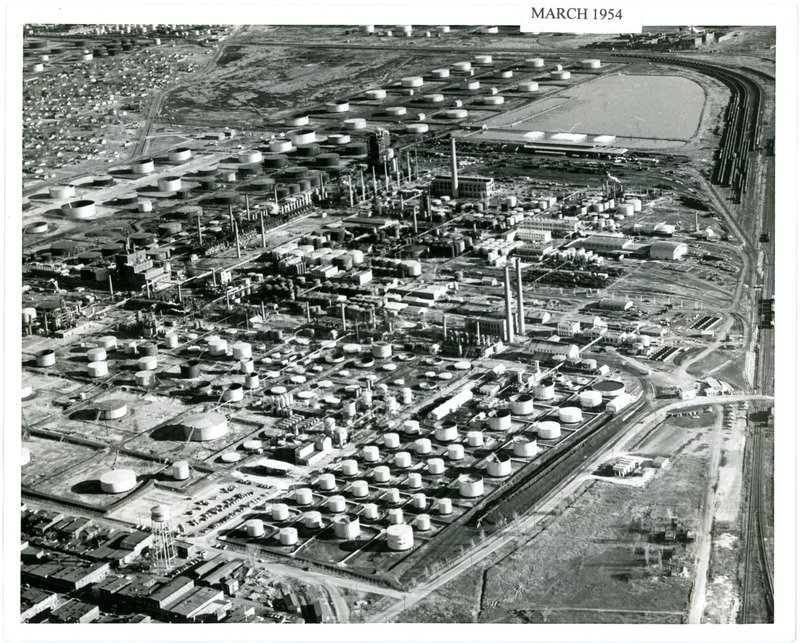1954 Aerial Photograph of Refinery Tanks 