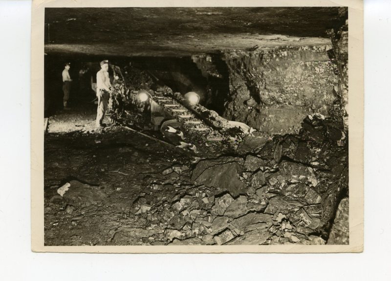Miners working inside the coal mine in Glen Carbon, Illinois. 