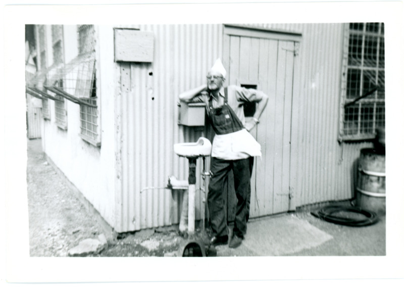 1952 Man Leaning Against Exterior Building Wall During Standard Oil Company Strike