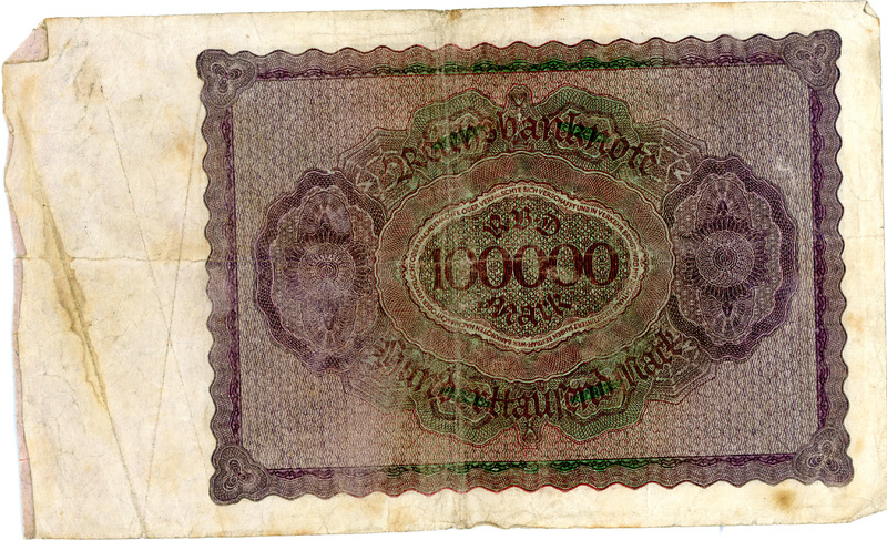 100,000 Reichsbank Mark from German Depression