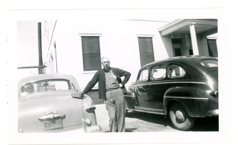 1952 Man Leaning Against Car During Standard Oil Company Strike