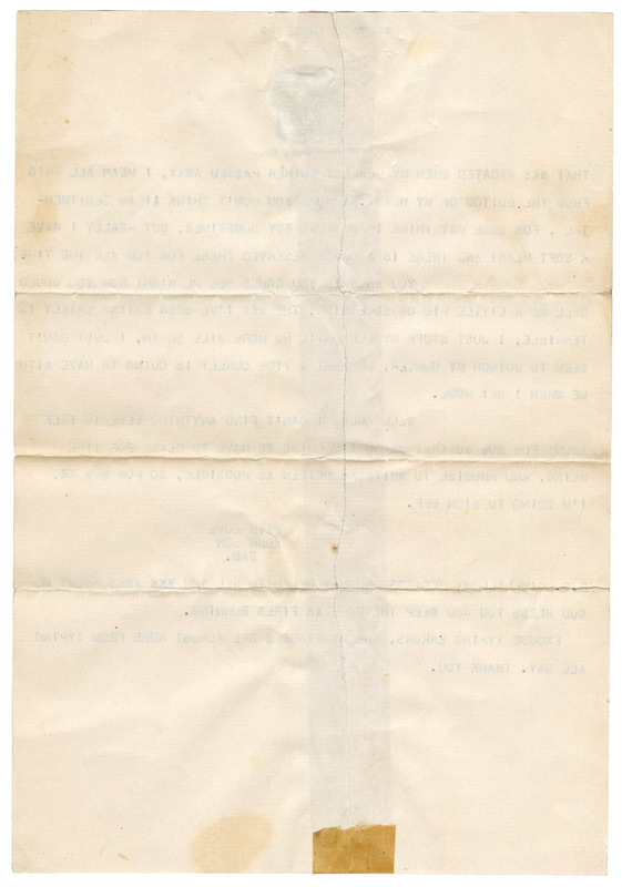 January 26, 1943, Letter from Samuel J. Alben to "Mom and Dad Davis"