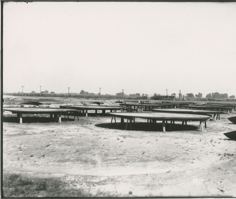 Trumbles 1 and 2 Receiving Tank Bottoms  during the 1917-1918 Construction of the Wood River Refinery