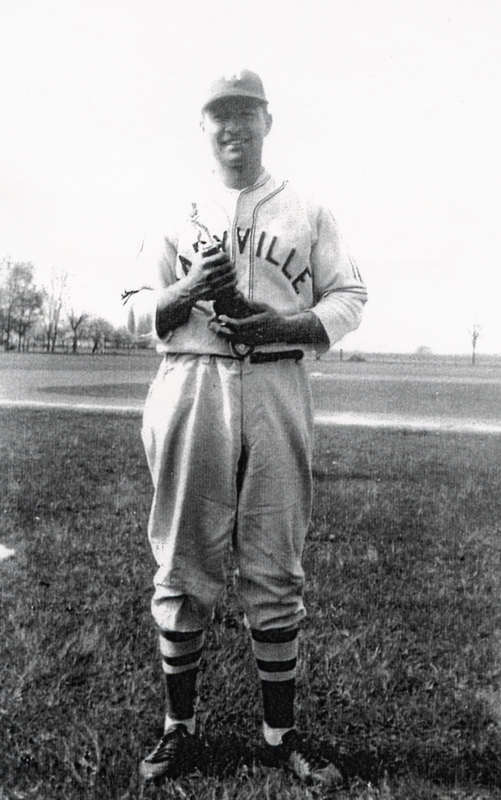 1941 Mike Semanisin Standing on Side of Baseball Field