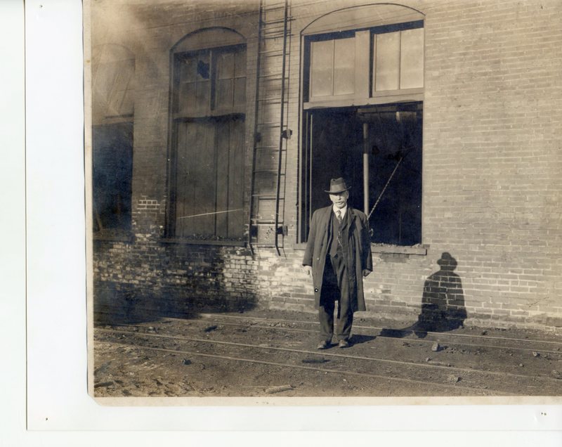 Mr. Daenzer standing outside of the coal mine in Glen Carbon, Illinois 
