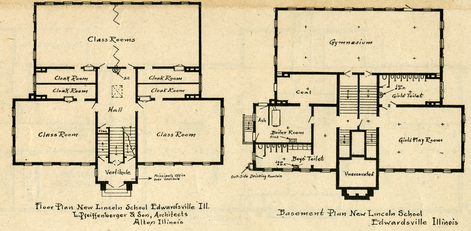 Floor Plan for the New Lincoln School – Madison Historical