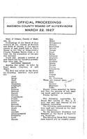 March 22, 1927 Official Proceedings of the Madison County Board of Supervisors