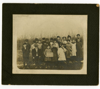 1907 Photograph of Children Holding a Chalkboard with &quot;Carpenter School&quot; On It