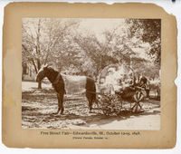 1898 Photograph of Three Women and a Young Girl in a Carriage in the Edwardsville Free Street Fair&#039;s Flower Parade
